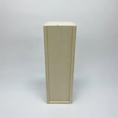 OEM Single Bottle Wooden Wine Gift Box with Birch Plywood Sliding Lid - 3