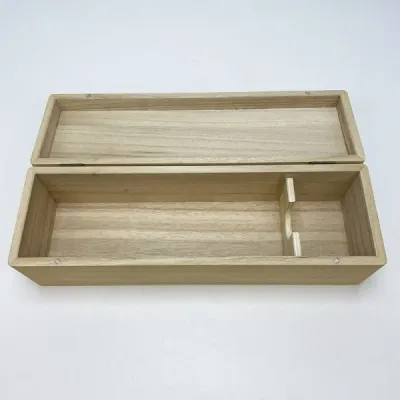 OEM Single Bottle Paulownia Wood Wine Box with Magnetic Closure - 4
