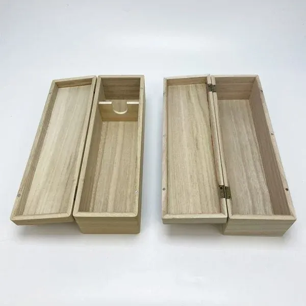 OEM Single Bottle Paulownia Wood Wine Box with Magnetic Closure - Image 5