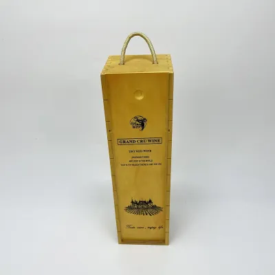 Wholesale Paulownia Wooden Wine Box with Stain Finish and Rope Handle | Bulk Supplier