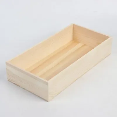 Custom Rectangular Open Top Wooden Box - 7