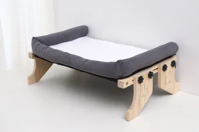 Wooden Cat Hammock Bed – Comfortable Elevated Pet Lounge with Adjustable Design