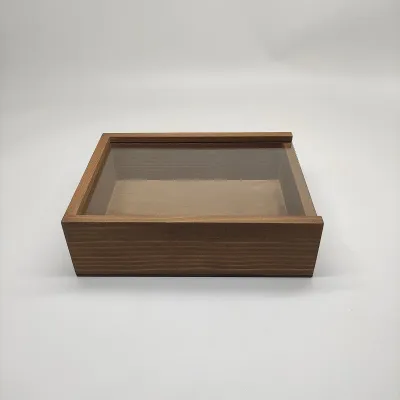 Wooden Slide-Lid Box with Clear Acrylic Top