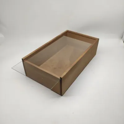 Wooden Slide-Lid Box with Clear Acrylic Top - 2
