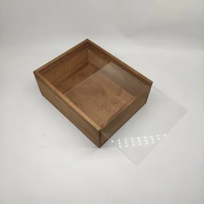 Wooden Slide-Lid Box with Clear Acrylic Top - 3