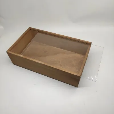 Wooden Slide-Lid Box with Clear Acrylic Top - 4