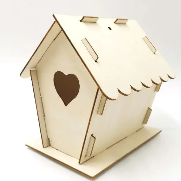 DIY Wooden Birdhouse Kit – Customizable Birdhouse with Heart-Shaped Windows - Image 2