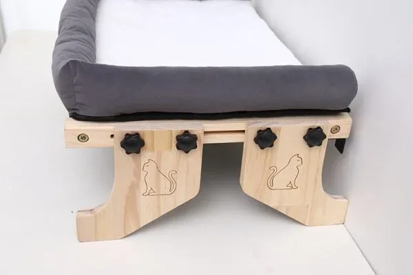 Wooden Cat Hammock Bed – Comfortable Elevated Pet Lounge with Adjustable Design - Image 4