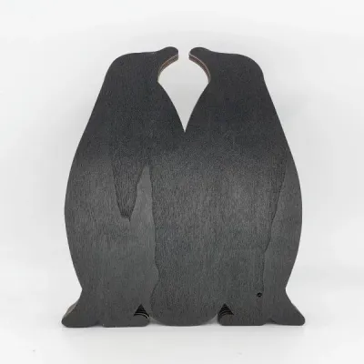 Wooden Carved Animal Craft – Ocean Fish and Penguin Home Desk Decoration - 5