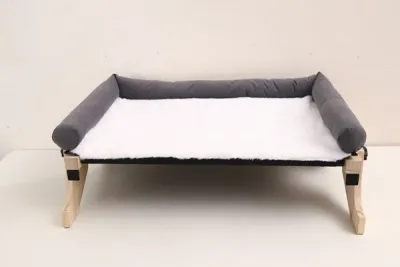 Wooden Cat Hammock Bed – Comfortable Elevated Pet Lounge with Adjustable Design - 6