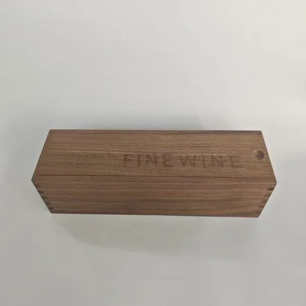Walnut Wood Wine Box with Mortise and Tenon Structure - Image 2