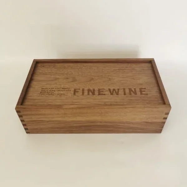 Walnut Wood Wine Box with Mortise and Tenon Structure - Image 3