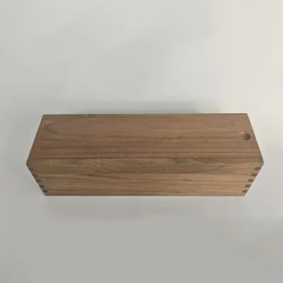 Walnut Wood Wine Box with Mortise and Tenon Structure - 4