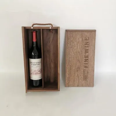Walnut Wood Wine Box with Mortise and Tenon Structure - 6