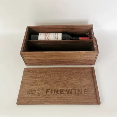 Walnut Wood Wine Box with Mortise and Tenon Structure - 7