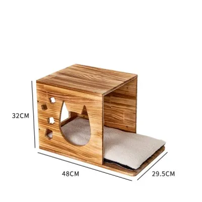 Wall-mounted Charred Pine Cat Wall Shelves - 2