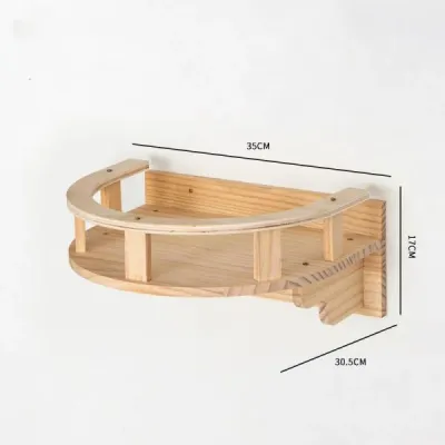Wall-mounted Natural Pine Cat Wall Shelves - 3