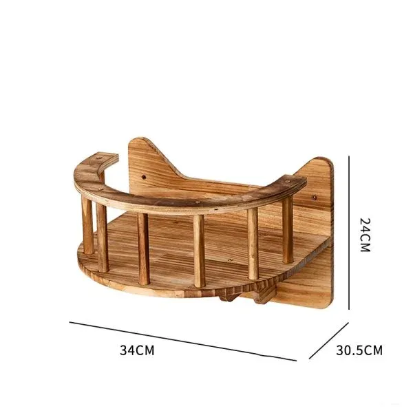 Wall-mounted Charred Pine Cat Wall Shelves - Image 4