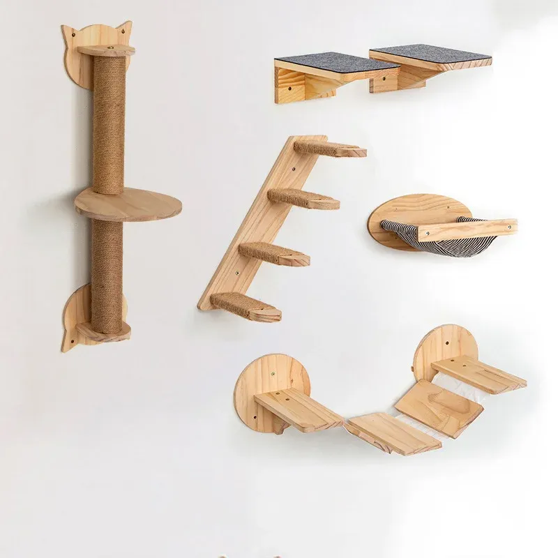 Premium Wall Mounted Cat Climbing System with Scratcher, Perches, and House – Integrated Cat Wall Furniture - Image 3