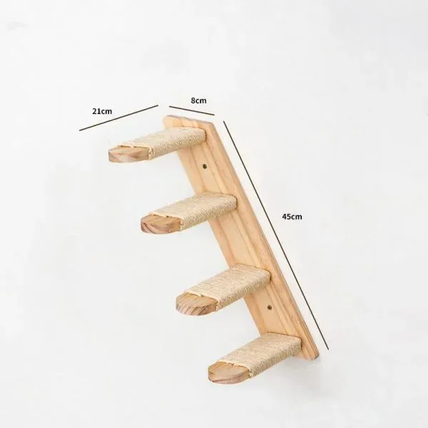 Wall-mounted Natural Pine Cat Wall Shelves - Image 4