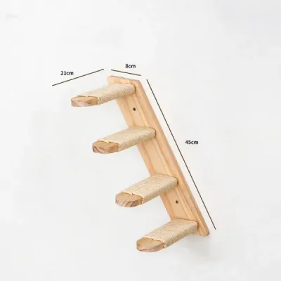 Wall-mounted Natural Pine Cat Wall Shelves - 4