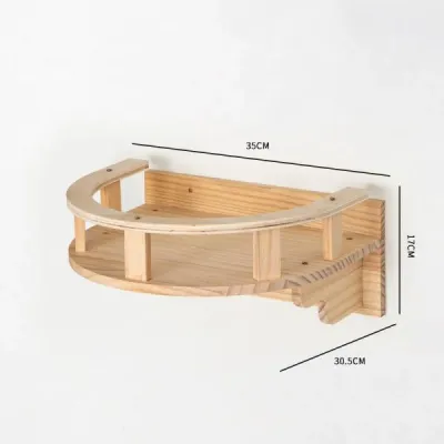 Wall Mounted Cat Furniture Set with Hammock, Bridge, Stair Shelf, scratch post & Lookout Platform - 3