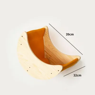 Wall-Mounted Wooden Cat Playground Set - 3