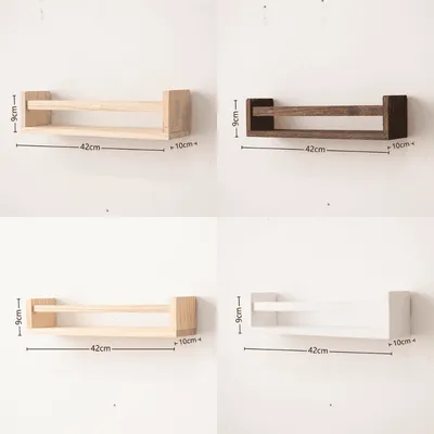 Wall-mounted Multi-Functional Wooden Book Display Rack - 1