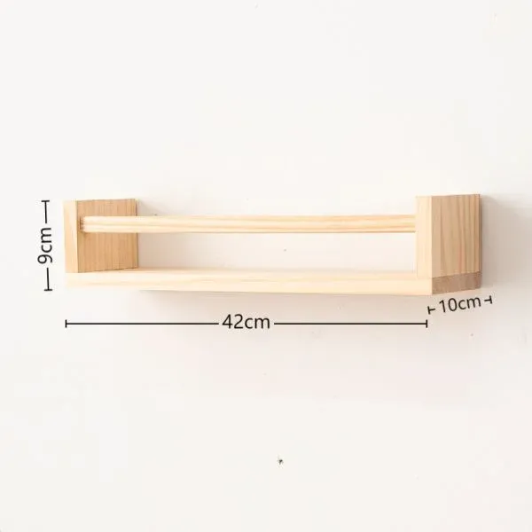 Wall-mounted Multi-Functional Wooden Book Display Rack - Image 2