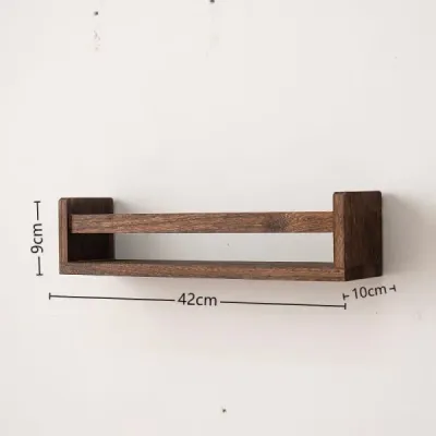 Wall-mounted Multi-Functional Wooden Book Display Rack - 4