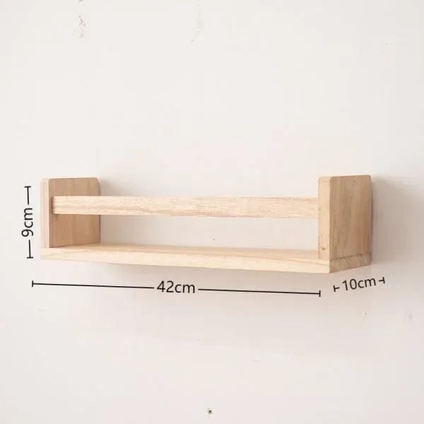 Wall-mounted Multi-Functional Wooden Book Display Rack - Image 5