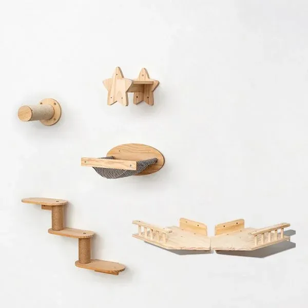 Cat Wall Furniture Bundle with Star Shelves & Bridge - Image 2
