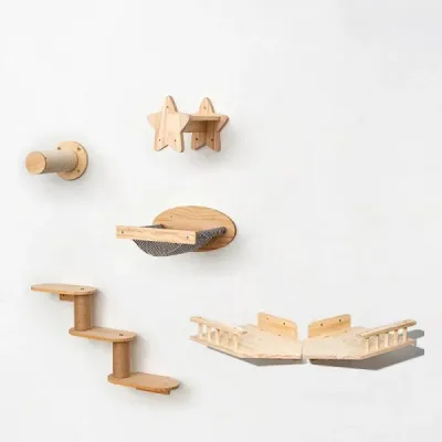 Cat Wall Furniture Bundle with Star Shelves & Bridge - 2