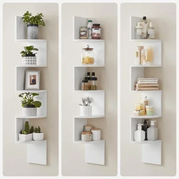 Zig-Zag Wall-Mounted Corner Bookshelf - Image 3