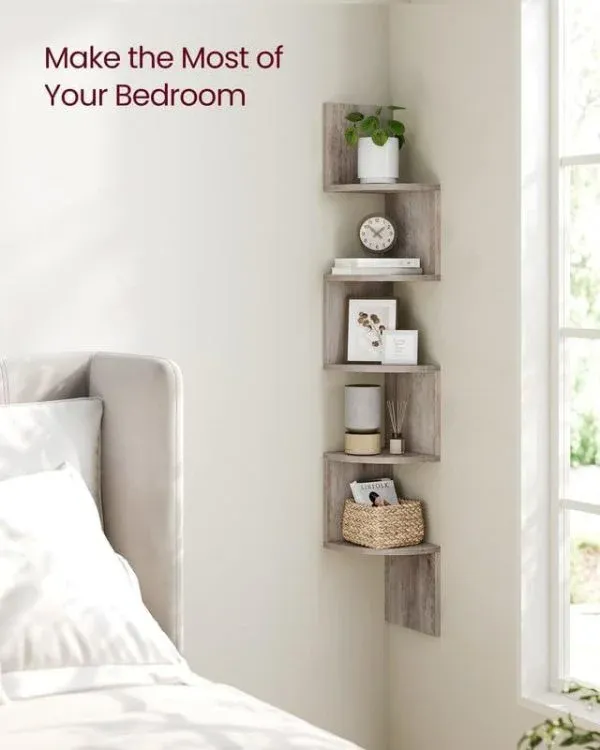 Zig-Zag Wall-Mounted Corner Bookshelf - Image 5
