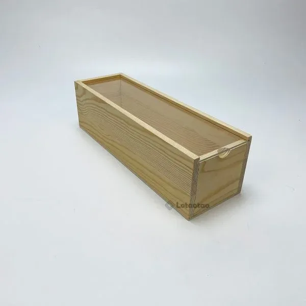 Bulk Single Bottle Sliding Lid Wooden Wine Box - Multiple Lid Options - Image 2