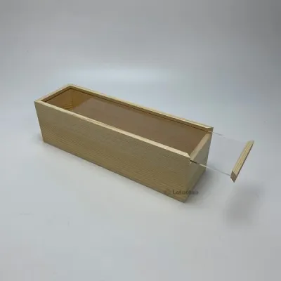 Bulk Single Bottle Sliding Lid Wooden Wine Box - Multiple Lid Options - 3