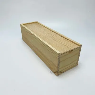 Bulk Single Bottle Sliding Lid Wooden Wine Box - Multiple Lid Options - 4