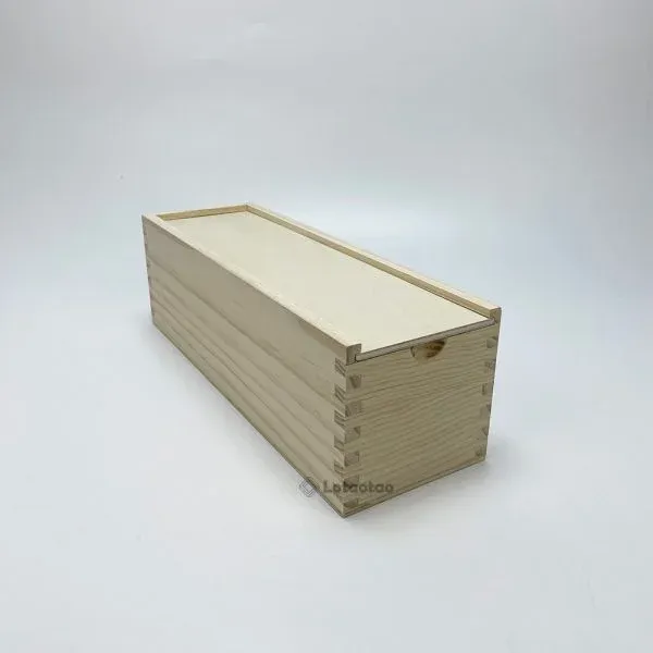 Bulk Single Bottle Sliding Lid Wooden Wine Box - Multiple Lid Options - Image 5