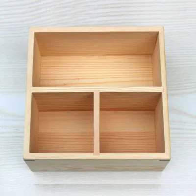 Custom Wooden Storage Box with Two Compartments - 4
