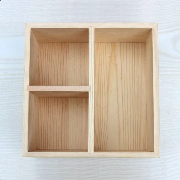 Custom Wooden Storage Box with Two Compartments - Image 5