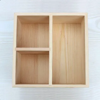 Custom Wooden Storage Box with Two Compartments - 5