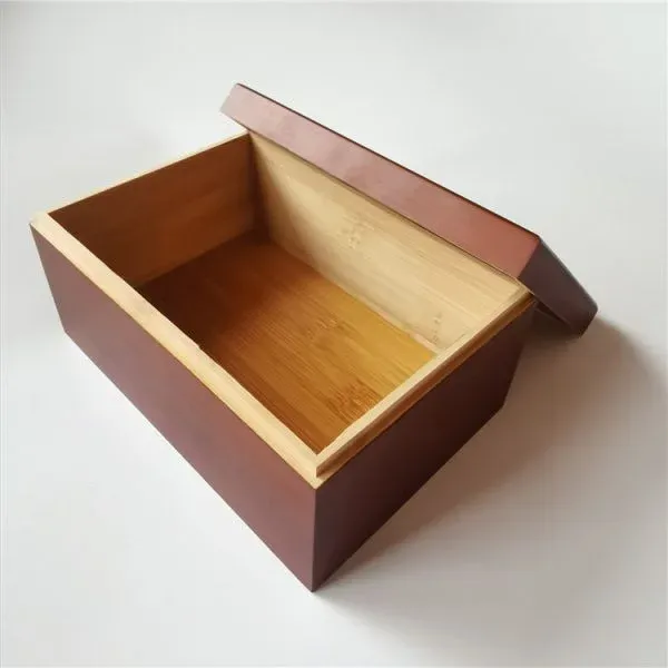 Natural Bamboo Storage Box – Minimalist Rectangular Organizer with Lid - Image 4