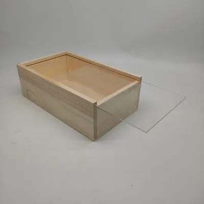 Wooden Gift Box with Acrylic Sliding Lid