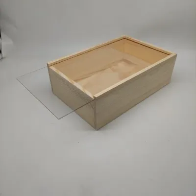 Wooden Gift Box with Acrylic Sliding Lid - 4