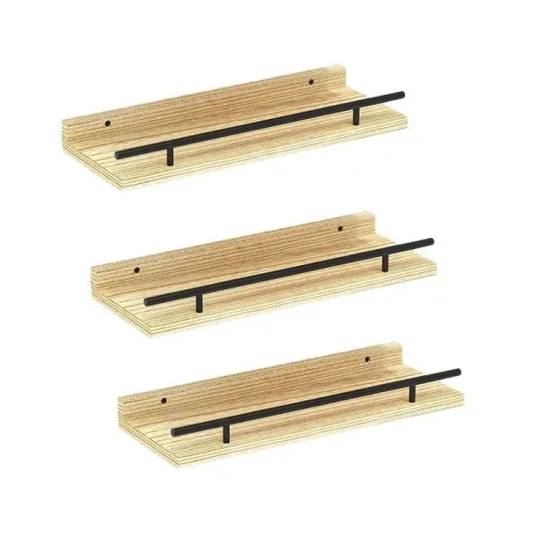 3-Piece Wall-Mounted Floating Shelf Set - Image 4