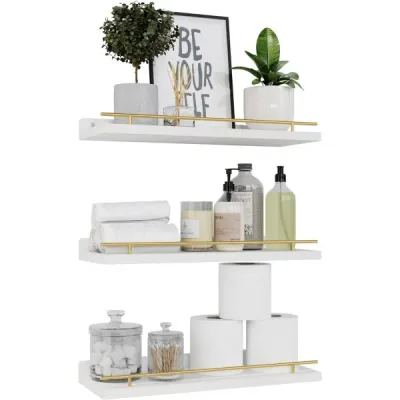 3-Piece Wall-Mounted Floating Shelf Set - 10