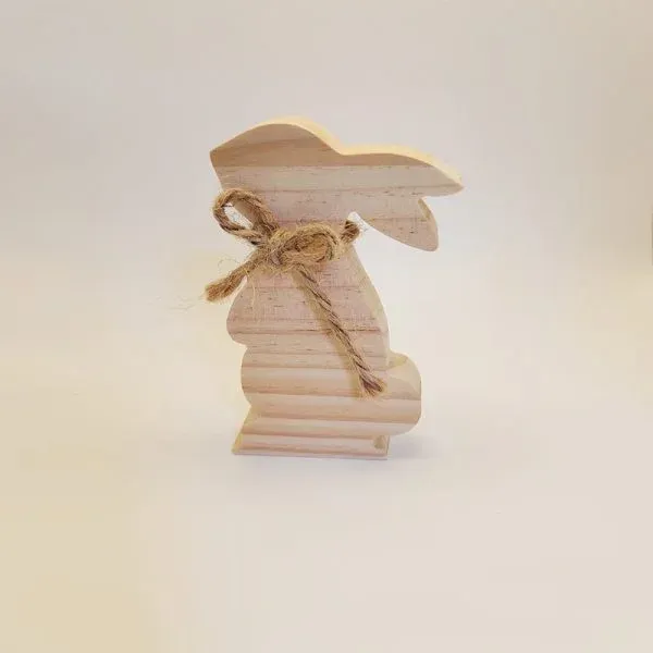 Wooden Bunny Figurines – Rustic Easter Decor Set - Image 3