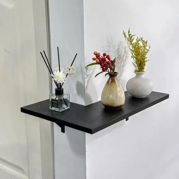 Wall-Mounted Wooden Corner Shelf - Image 4
