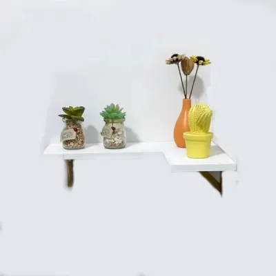 Wall-Mounted Wooden Corner Shelf - 5